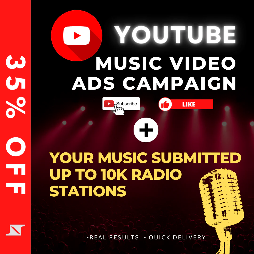 ORGANIC YOUTUBE PROMOTION + SUBMISSION UP TO 10,000 RADIO STATIONS AT 35% OFF